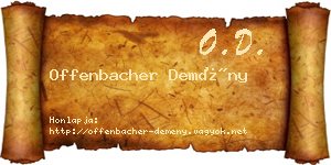 Offenbacher Demény névjegykártya